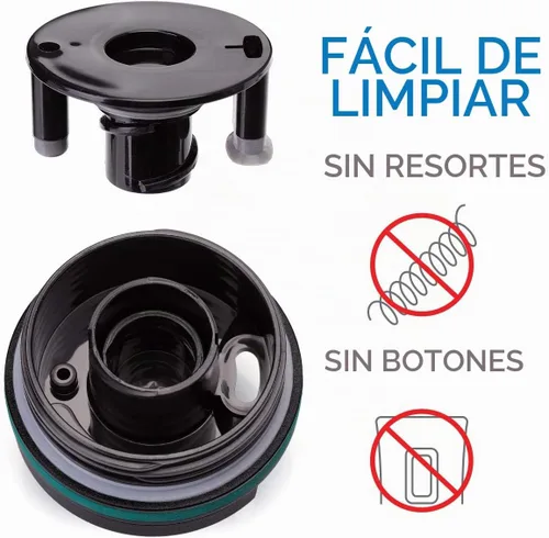 Vista 3 de Cupture TWIST-TOP - Taza de viaje de acero inoxidable con aislamiento al vacío, 16 onzas, gris plomizo Gris metalizado