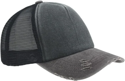 Vista 32 de The Vintage Year Gorra de béisbol ajustable de los deportes del camionero de la malla estructurada del algodón liso Negro