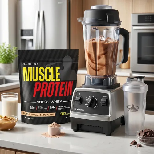Vista 5 de COLOSSAL LABS Muscle Protein - Polvo de suero de leche [5 libras/paquete de 1] – Filtrado en frío, 0.88 oz de proteína pura, 0.18 oz de BCAA