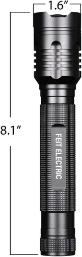 Vista 8 de Feit Electric Linterna LED Táctica - Aleación de Aluminio - Con Zoom y Engaste para Ataque o Defensa Requiere