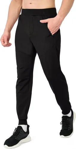 Vista 3 de MELOO Men's Fleece Lined Pants - Water Resistant Sweatpants Hiking Warm Joggers Winter Workout Pants Zipper Pockets