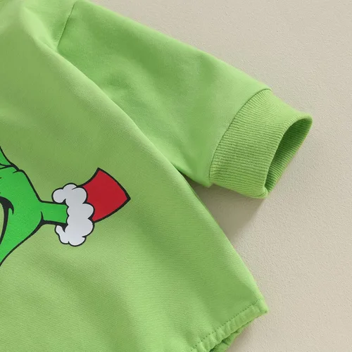 Vista 6 de MERSARIPHY Ropa de Navidad para bebé, sudadera para bebé, niño, niña, mameluco de Papá Noel para bebé, trajes de otoño e invierno