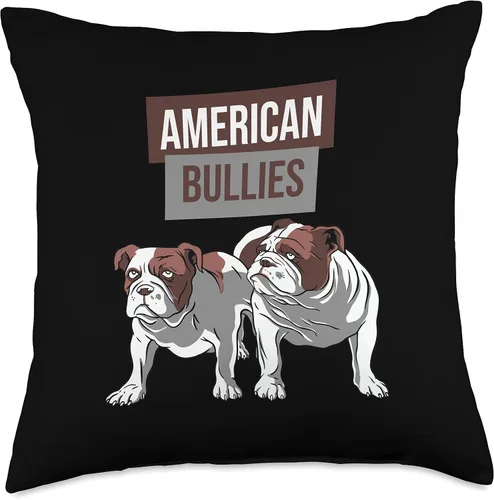 Vista 4 de Squishy Face Of American Bully Cute American Muscular Drooling Dog Bully - Almohada de 16 x 16 pulgadas, multicolor