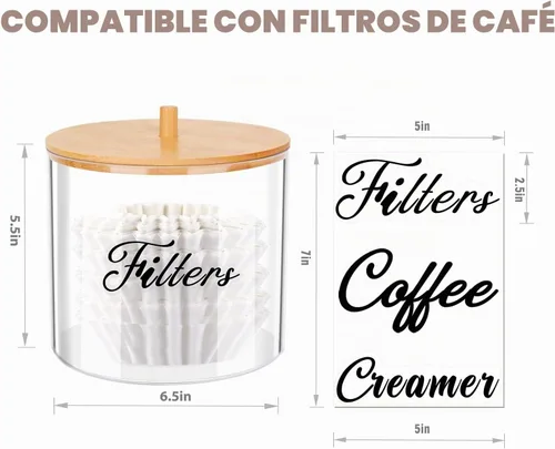 Vista 3 de homicozy Soporte para Cápsulas de Café con Tapa de Bambú, Gran Capacidad de 80 Onzas, Almacenamiento Transparente de Encimera para Cápsulas de Café