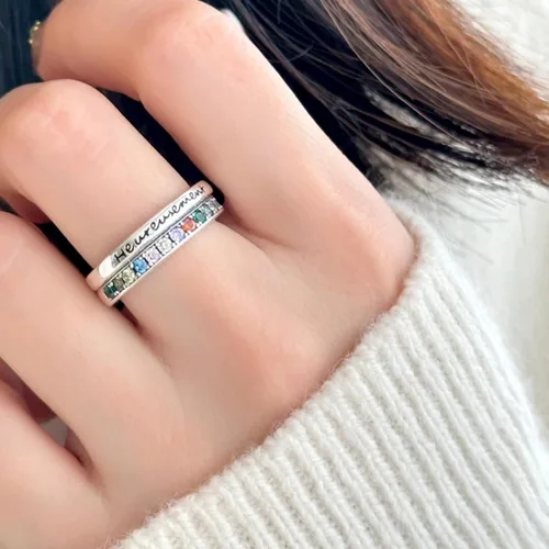 Vista 241 de Anillo de plata de ley 925, minimalista, ajustable, hecho a mano, para mujeres y niñas