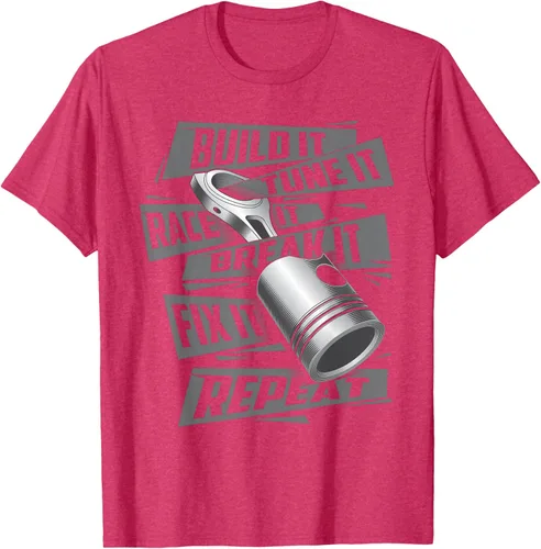 Vista 34 de Build It Tune It Race It Break It - Camiseta para entusiastas de los coches de carreras, talla S Negro