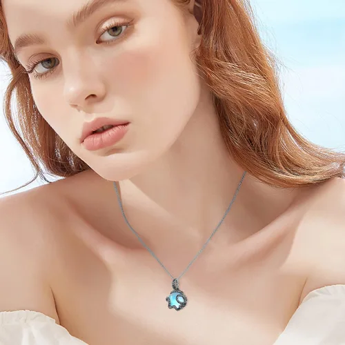 Vista 2 de TYSO Collar de pulpo para mujer, plata de ley 925 con colgante de pulpo, collar con colgante de pulpo, joyería de animales marinos, regalos
