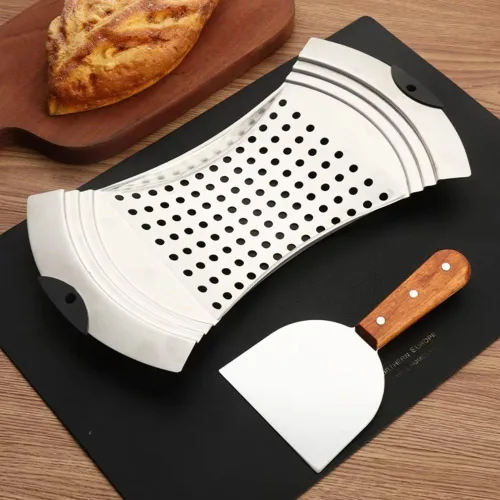 Vista 7 de Spaetzle Maker de acero inoxidable con mango de agarre, colador de pasta, cuchara espumadora, colador de pasta, herramienta tradicional de bola