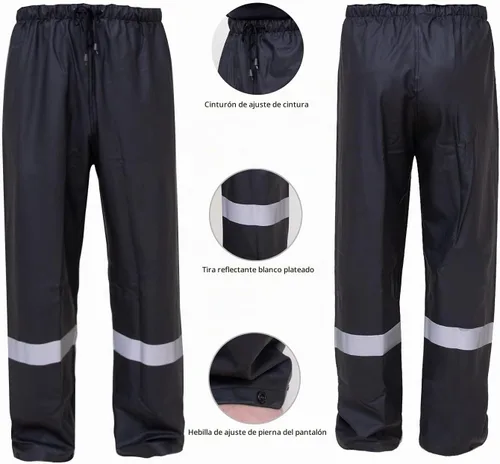 Vista 3 de Rain Suits for Men Waterproof Work Heavy Duty Rain Suit Rain coats Rain Gear Jacket and Pants Rainwear Negro