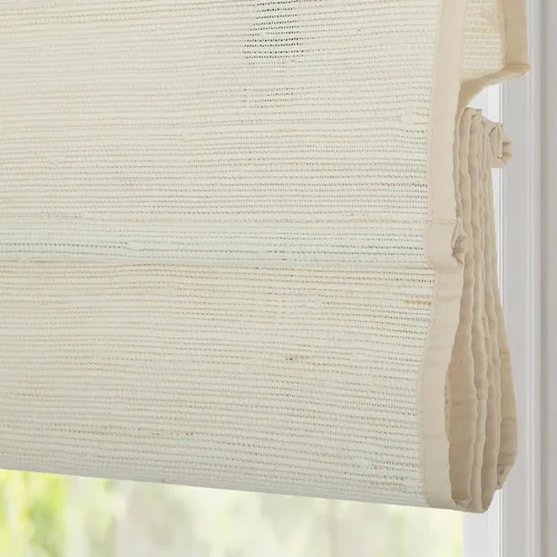 Vista 9 de Persianas romanas sin cordón, persianas romanas para ventanas con rayas negras de bloqueo total premium, persianas romanas personalizadas de tela