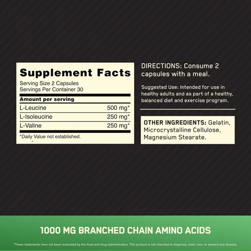Vista 2 de Optimum Nutrition Cápsulas BCAA, 1031737, 1