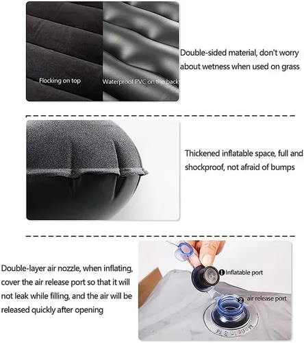 Vista 4 de Car Inflatable Mattress for Smart 1990-2015 2016 2017 2018 2019 2020 2021 2022 2023 Rear Trunk Air Cushion Camping Travel Folding Self Inflating
