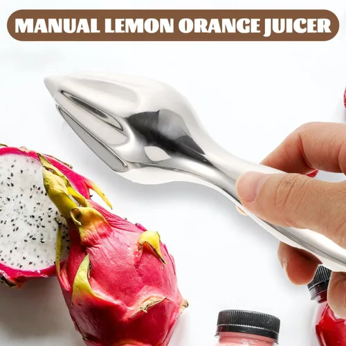 Vista 5 de Exprimidor manual de cítricos de naranja limón con mango de agarre cómodo para una fácil extracción de jugo, herramienta exprimidora de cocina