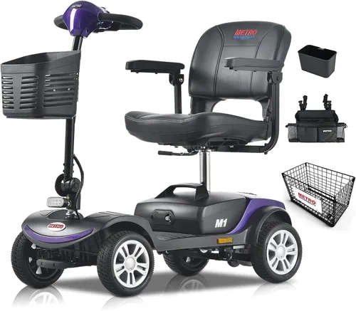 Vista 9 de Scooter de movilidad plegable para personas mayores, scooter de 4 ruedas para adultos, scooter médico eléctrico compacto para viajes, dispositivo