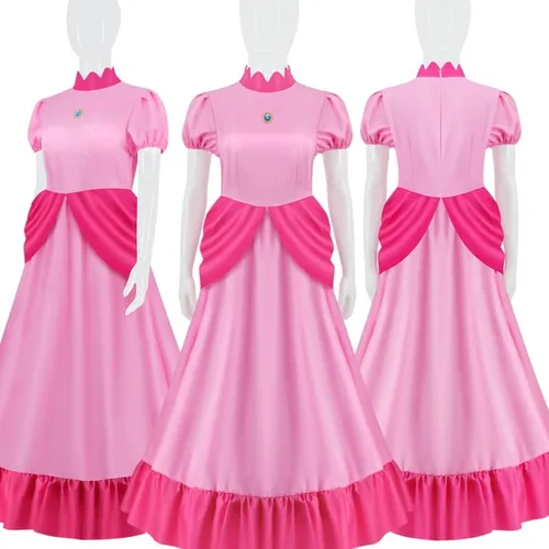 Vista 5 de PAINEOMN Princess Dress for Women Halloween Princess Cosplay Costume Crown Earrings Gloves Set Adult Fancy Dress Suit