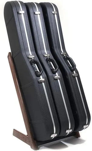 Vista 4 de GR-3 - Soporte y soporte para guitarras y estuches, personalizable de 3 vías, color nogal