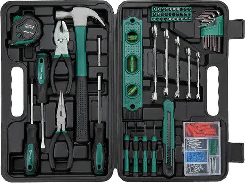 Vista 12 de CARTMAN Juego de herramientas de mano básicas para el hogar de 152 piezas, con estuche de caja de herramientas, kit de herramientas para el hogar