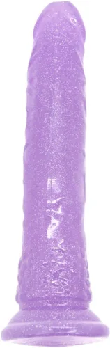 Vista 3 de Consolador de gelatina con purpurina brillante de 7.5 pulgadas