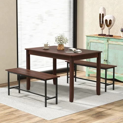 Vista 9 de GIANTEX - Mesa de comedor rectangular de 48 x 27.5 pulgadas con patas de madera, para espacios pequeños, apartamento, sala de estar, comedor, carga