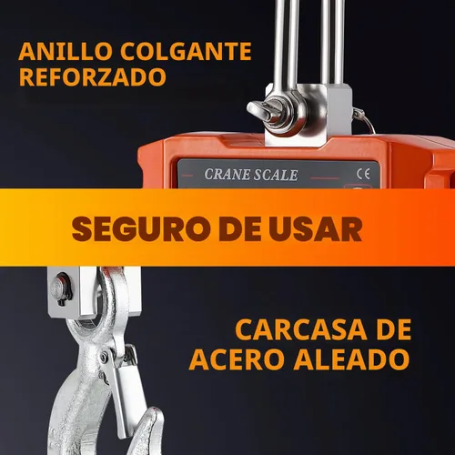 Vista 3 de CGOLDENWALL Báscula Digital de Grúa 2200lb Báscula Colgante con Pantalla Conmutable kg/lb - ideal para Granjas, Caza y Ganado