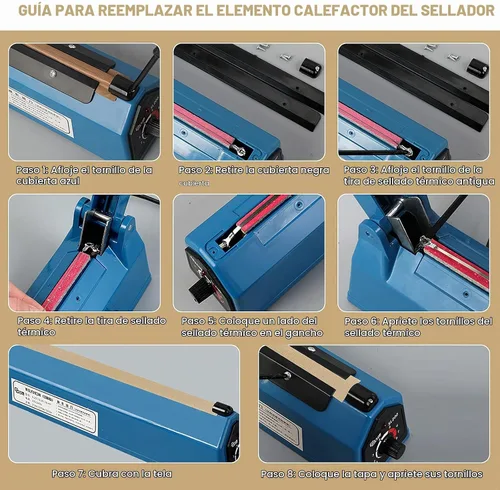 Vista 5 de 10 piezas de repuesto para sellador de impulsos, tiras de sellado térmico de 8 pulgadas, elemento de repuesto, sellador de impulso, elemento