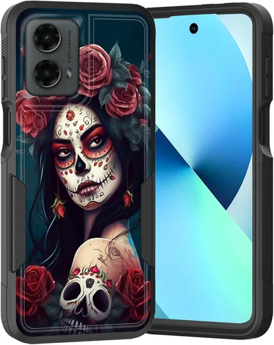 Vista 129 de para Moto G Play 4G 2024, funda de dos capas híbrida resistente y a prueba de golpes, PC duro + silicona suave protectora para Motorola Moto G Play