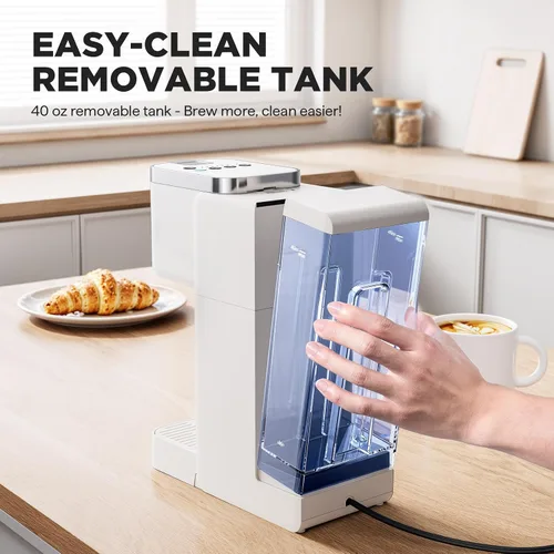 Vista 6 de Tastyle Cafetera de Una Sola Porción, Máquina de Café Helado y Caliente para Cápsulas K y Café Molido, Diseño Compacto, Depósito de Agua Extraíble