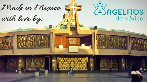 Vista 6 de Angelitos de Mexico Vela Rosa Artesana Virgen de Guadalupe Guadalupana
