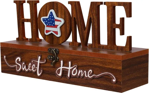 Vista 5 de JIALEIXI Letrero intercambiable "Home Sweet Home", decoraciones de placa de mesa de madera estacional, para decoración de interior del hogar