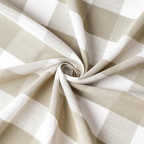 Vista 6 de Amzdecor Cortinas a cuadros con ojales de búfalo de 54 pulgadas de largo, cortinas texturizadas semitransparentes para sala de estar, dormitorio
