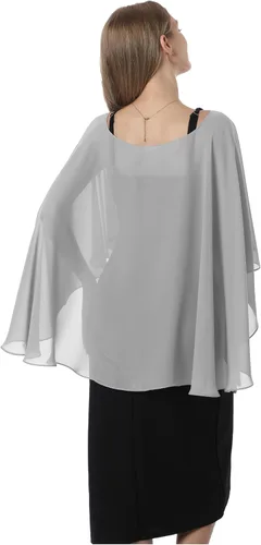 Vista 4 de Hotshawl Capelets para mujer, chales de gasa y envolturas para vestido de noche, capas de boda
