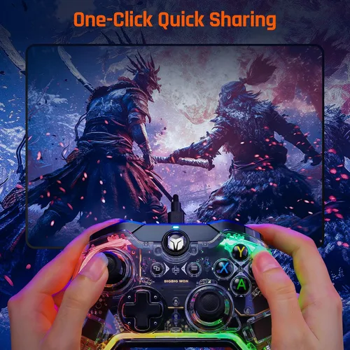 Vista 7 de Wired Controllers, BIGBIG WON PC Gaming Controller RGB2 Custom ButtonsMacroTurbo, Controller for PC Win10&11, Controller for Switch for Zelda Tears