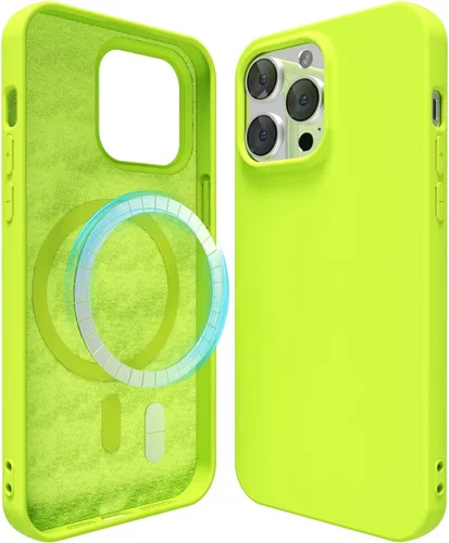 Vista 22 de oakxco Funda de silicona para iPhone 12 Pro Max, magnética, compatible con carga inalámbrica Magsafe, cubierta protectora de goma suave y delgada