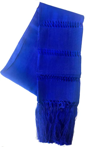 Vista 12 de Mexican Handmade Fiesta Rebozo Shawl XLarge Negro