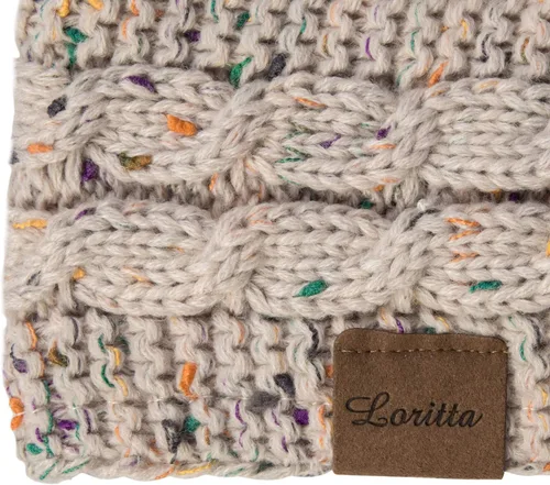 Vista 3 de Loritta Diademas para mujer con forro polar de punto trenzado cálido y mullido para invierno