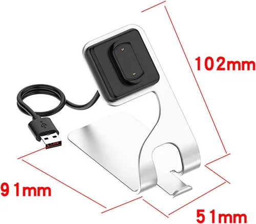 Vista 3 de Soporte de carga magnético gris con cable de carga USB de 4.9 ft para Amazfit GTR3/GTR3 Pro/GTS3/T-Rex 2 (A2169) Cable de carga de repuesto