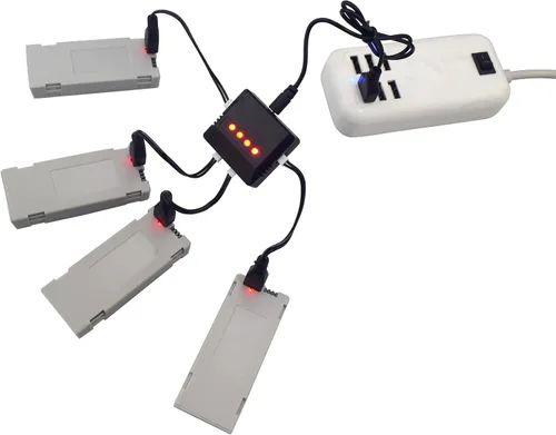 Vista 3 de sea jump 4 unids 3.7 V 1800 mAh batería de litio con cargador 4 en 1 para E88 E99 E525 K3 S1 P1 P8 E88PRO E88MAX E99PRO P5PRO RC cuatro ejes