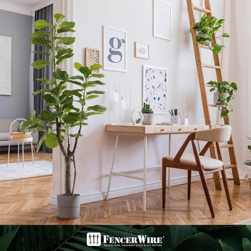 Vista 7 de Fencer Wire Árbol de higuera artificial de hoja de violín, 6/7 pies en maceta con musgo seco, para casa, oficina, tienda, árbol sintético de ficus