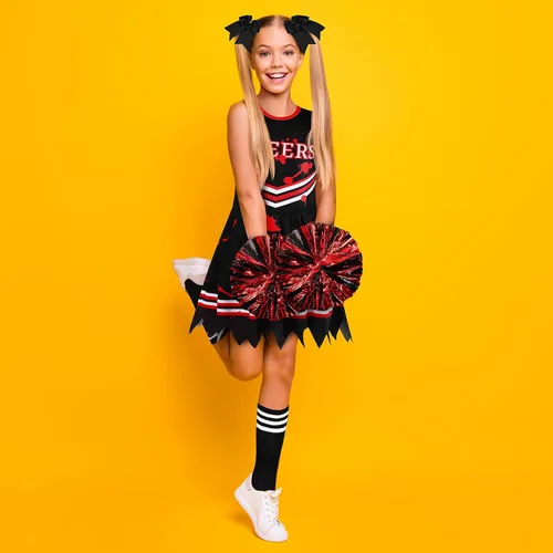Vista 7 de Cheerleader Costume Girls Cheerleading Uniform Halloween Cosplay Scary Outfit Bloody Dress Accessories for Party