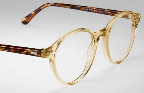 Vista 4 de Ray-Ban RX7118 - 8021 - Gafas amarillas, marco naranja, 1.969in, Amarillo trasparente.