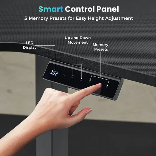 Vista 6 de EUREKA ERGONOMIC Escritorio eléctrico de pie en forma de L de 55 pulgadas, escritorio para juegos de computadora de altura ajustable con bandeja