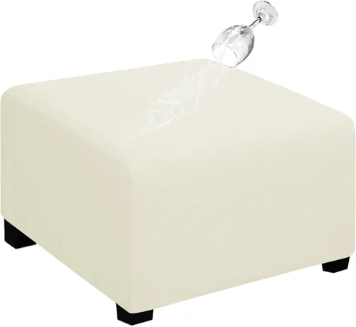 Vista 55 de Easy-Going Funda para Otomán Elástica 100% Doble Impermeable Rectangular Plegable Taburete de Almacenamiento Protector de Muebles Funda Suave