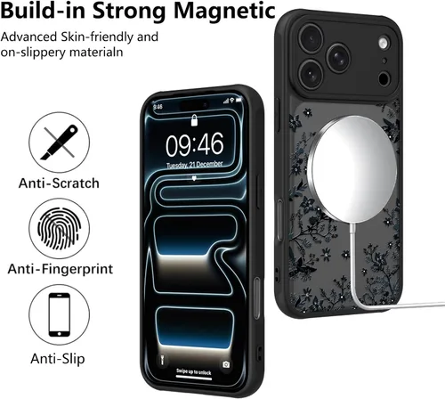 Vista 109 de KANGHAR - Funda compatible con iPhone 11, diseño de leopardo negro, textura de neumático antideslizante, a prueba de golpes, funda protectora