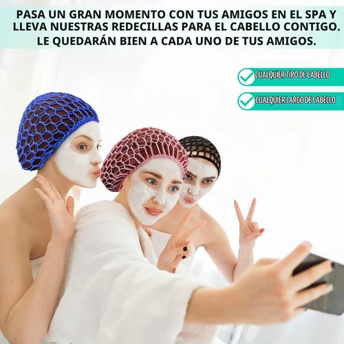 Vista 7 de KETAR 4 redes para el cabello para dormir, 5.5 x 7, gorra de malla viscosa Red para el cabello para prensa de seda; suave y cómoda para un uso