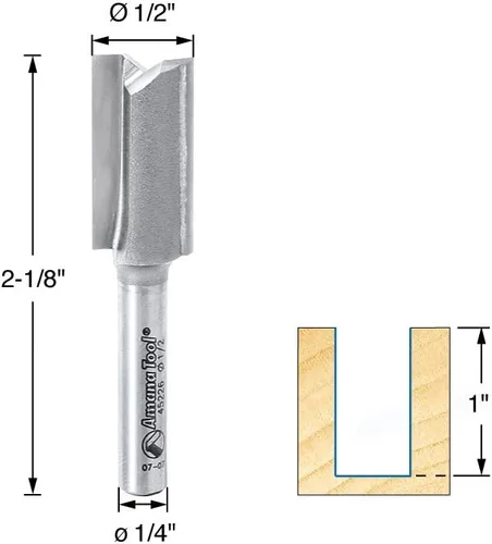 Vista 2 de Amana Tool - 45226 Carburo Punta Recta Plunge Alta Producción 1/2 Dia x 1" 4 S
