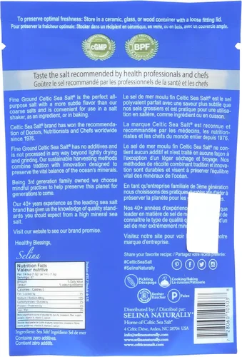 Vista 2 de Celtic Sea Salt - Sal fina molida del Mar Cético, bolsa resellable de ¼ lb