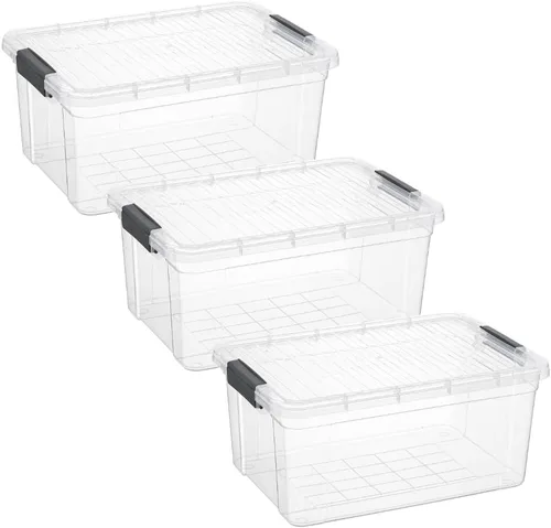 Vista 63 de Superio Mini contenedor de almacenamiento de plástico para crayón, suministros de arte y estuche de costura, organizador pequeño apilable