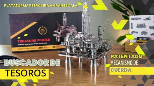 Vista 6 de METAL-TIME, Modelo de plataforma de perforación offshore, kits de modelo de metal, plataforma offshore, rompecabezas de metal 3D, kit
