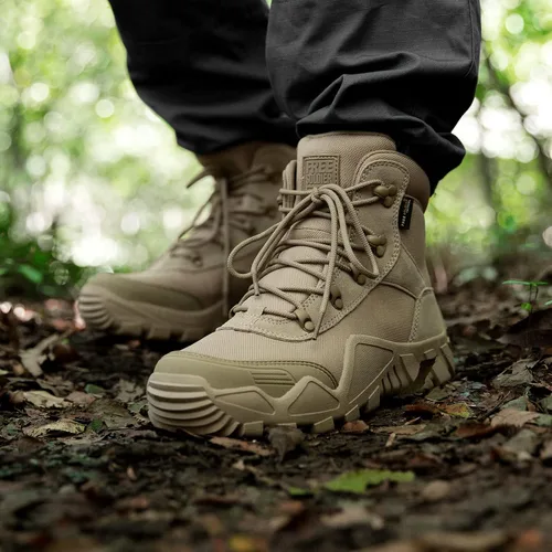 Vista 7 de FREE SOLDIER Men's Waterproof Hiking Boots Military Tactical Boots for Men Outdoor Lightweight Work Boots