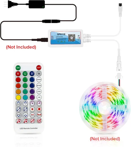 Vista 4 de SEZO WS2812B Controlador LED Bluetooth 600pixels/puerto SP611E Control de sincronización de música para WS2811 WS2812 SM16703 UCS1903 direccionable